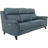 Kester Power Reclining Sofa with Power Headrests in Cashmere Ocean Top-Grain Leather